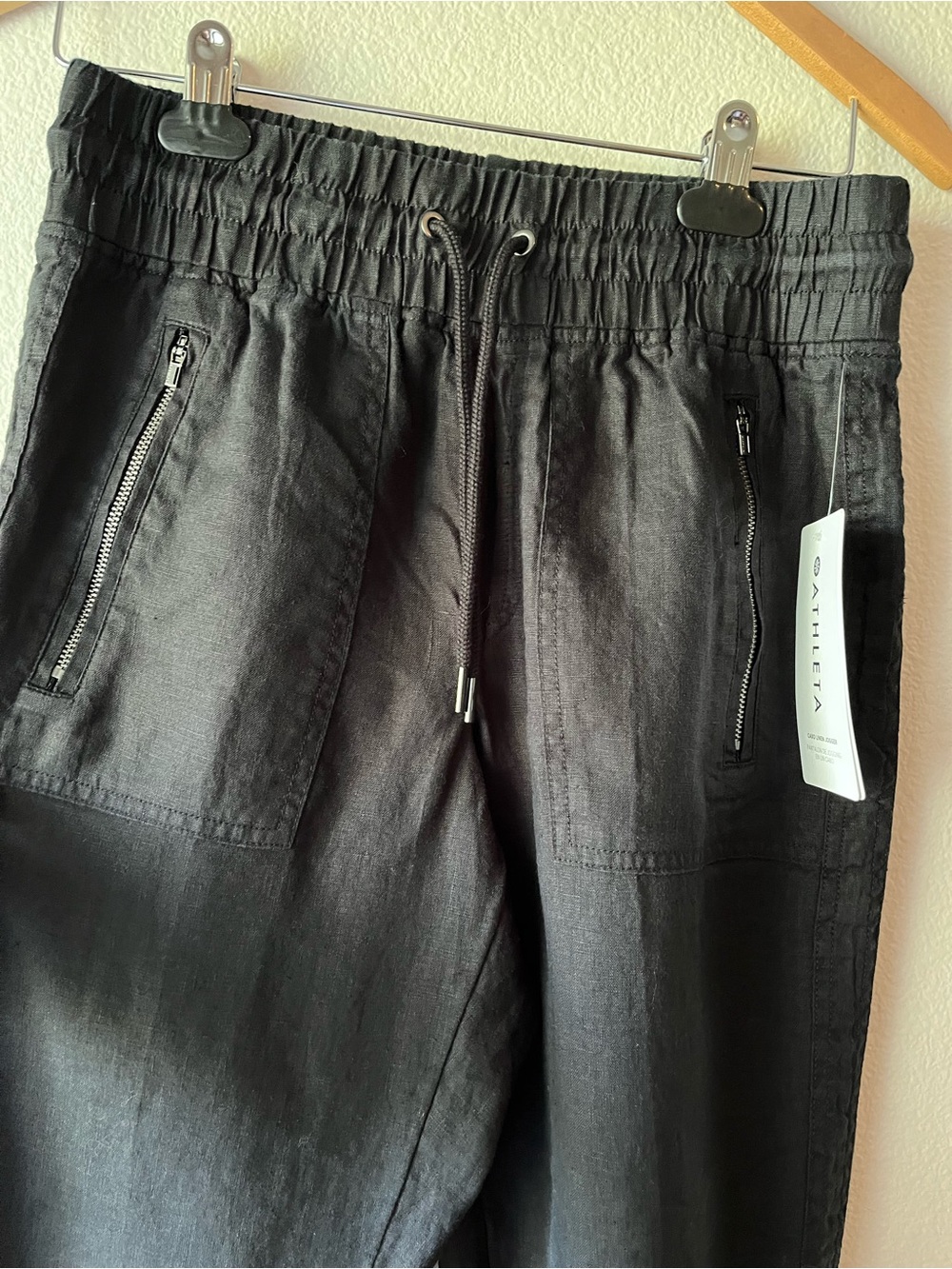 NWT Athleta Cabo Linen Jogger, Black, Size 2 - Picture 4 of 12